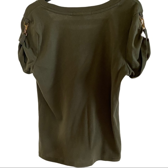 Lauren Ralph Lauren Spring Classic Women Olive Gold Hardware Top Sz LP NWT - Picture 4 of 9